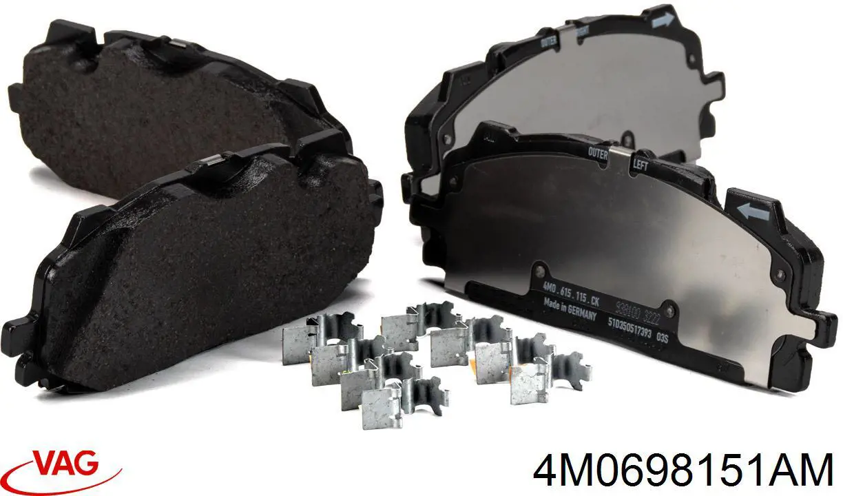 Compre 4M0698151AM VAG Sapatas do freio dianteiras de disco