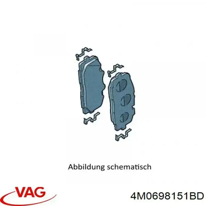 4M0698151BD VAG Колодки передние