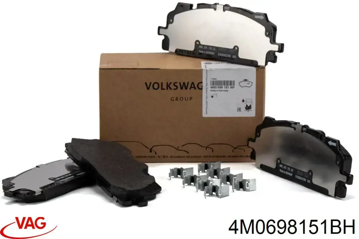 4M0698151BH VAG Sapatas do freio dianteiras de disco
