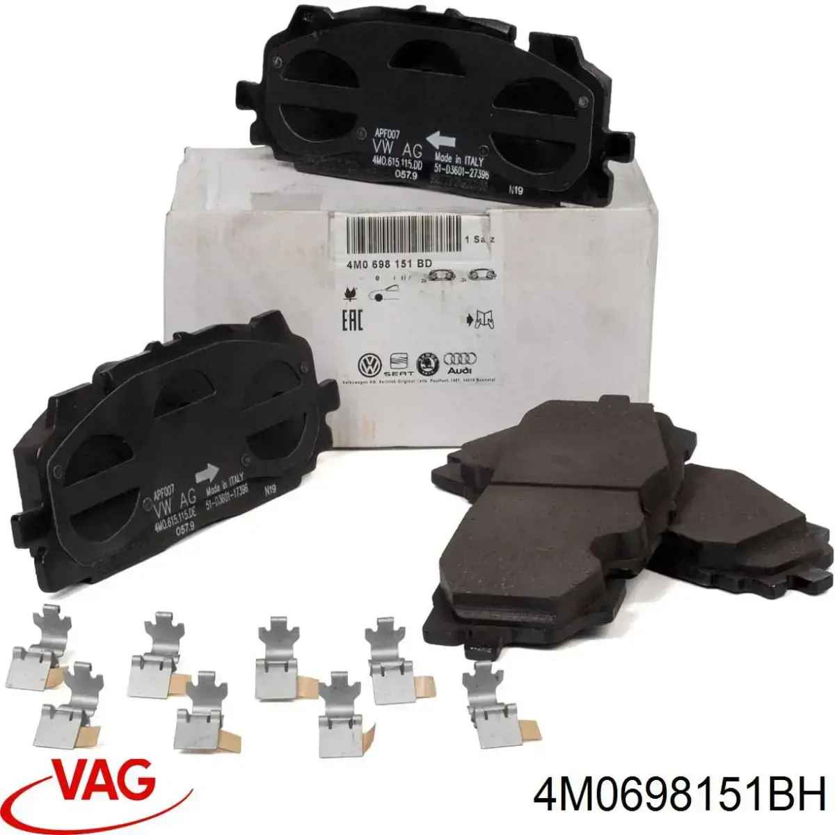 Sapatas do freio dianteiras de disco 4M0698151BH VAG