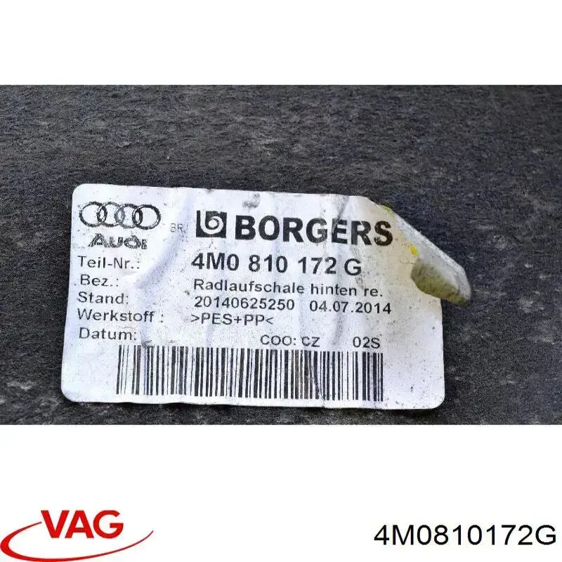 Подкрылок задний правый 4M0810172G VAG