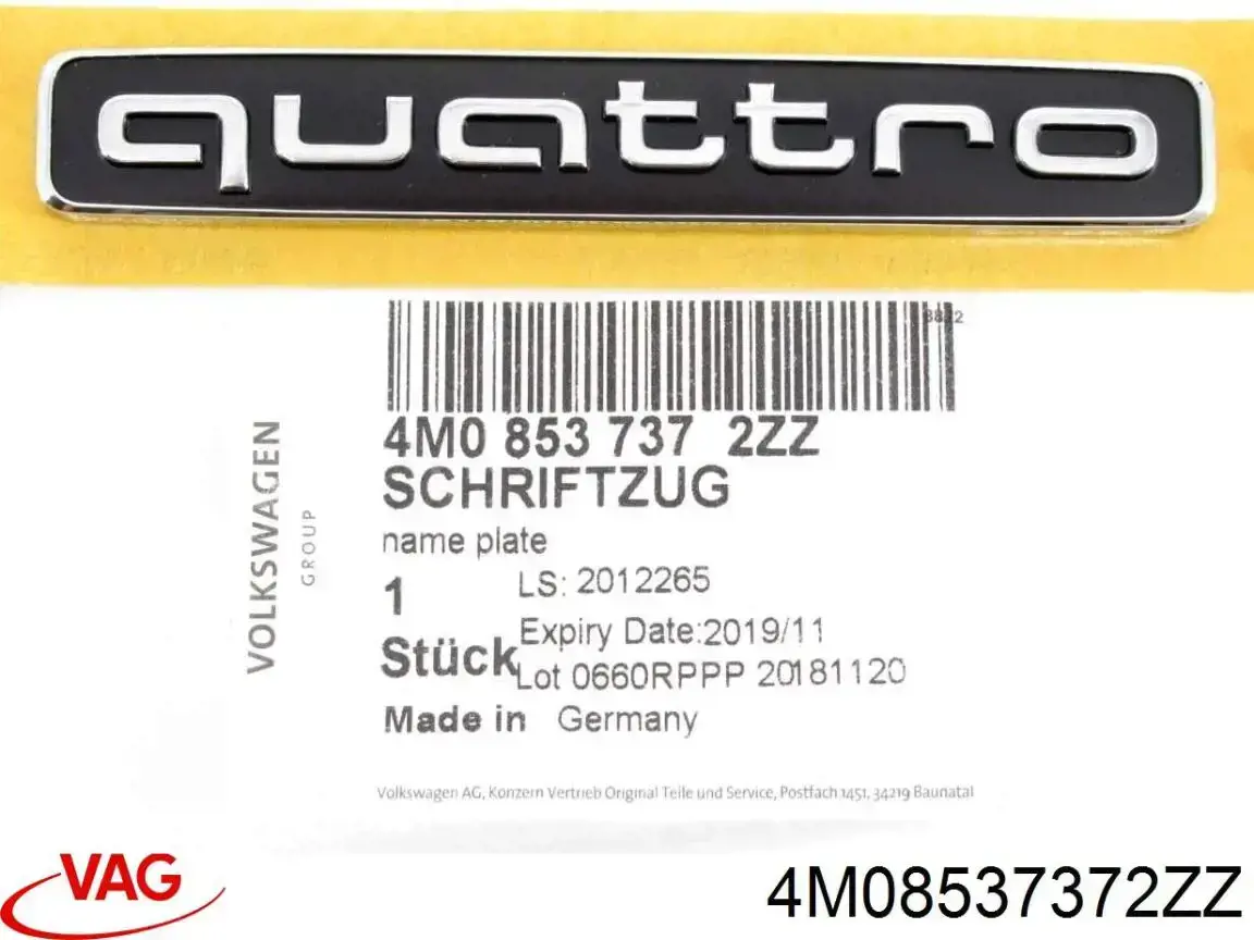  4M08537372ZZ VAG