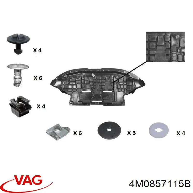 Облицовка щитка приборов "торпедо" VAG 4M0857115B