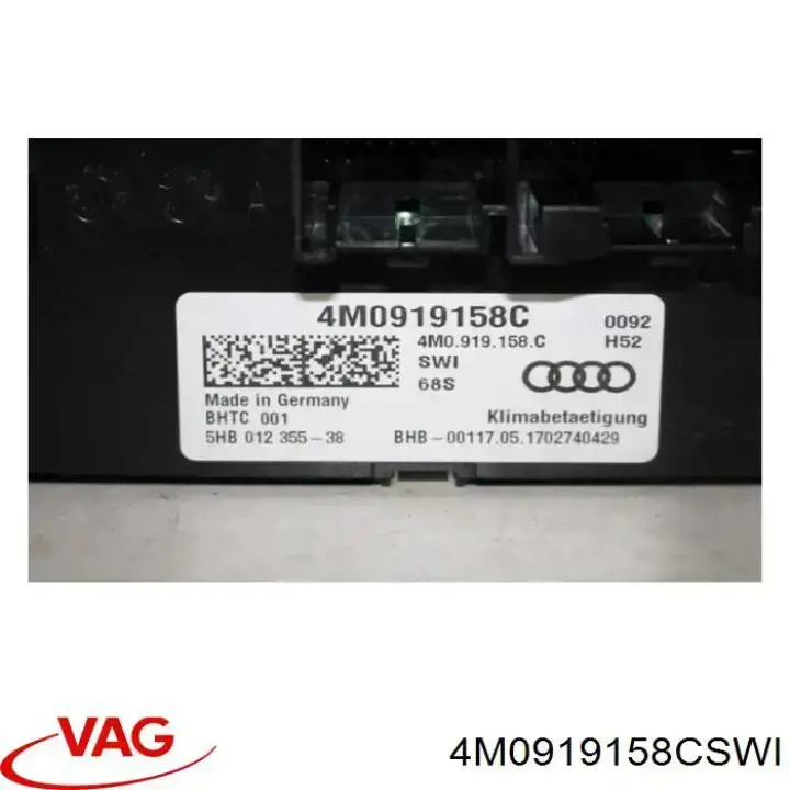 Купить 4M0919158CSWI VAG Блок управления печкой