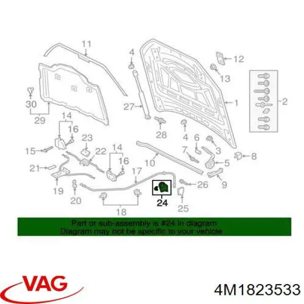 4M1823533 VAG Ручка открытия капота
