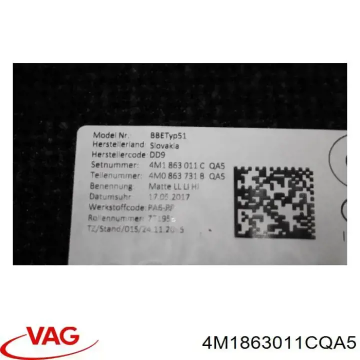 Комплект ковриков VAG 4M1863011CQA5 цена, от 25.42 USD