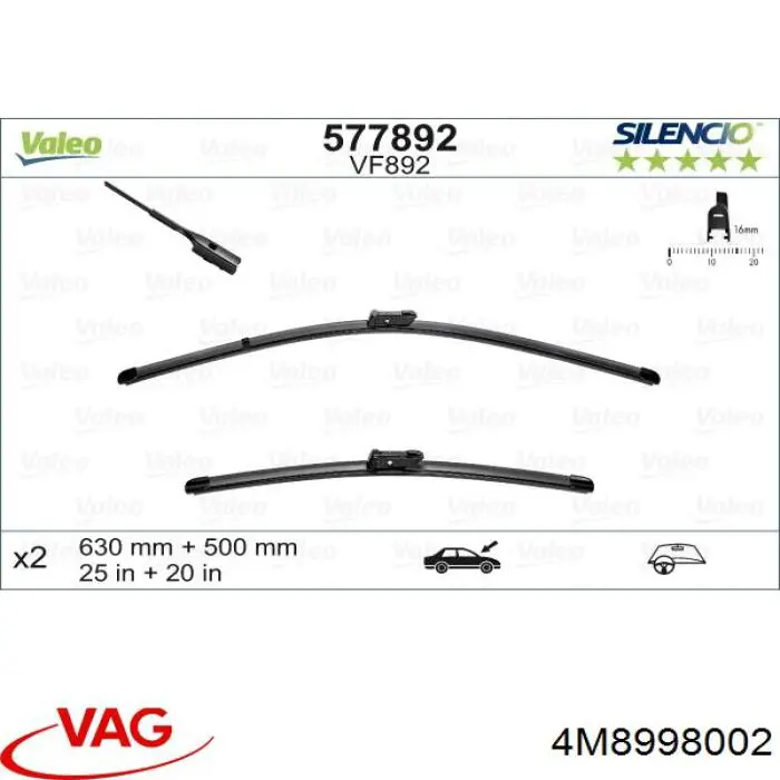 Купить 4M8998002 VAG Бесконтактные дворники