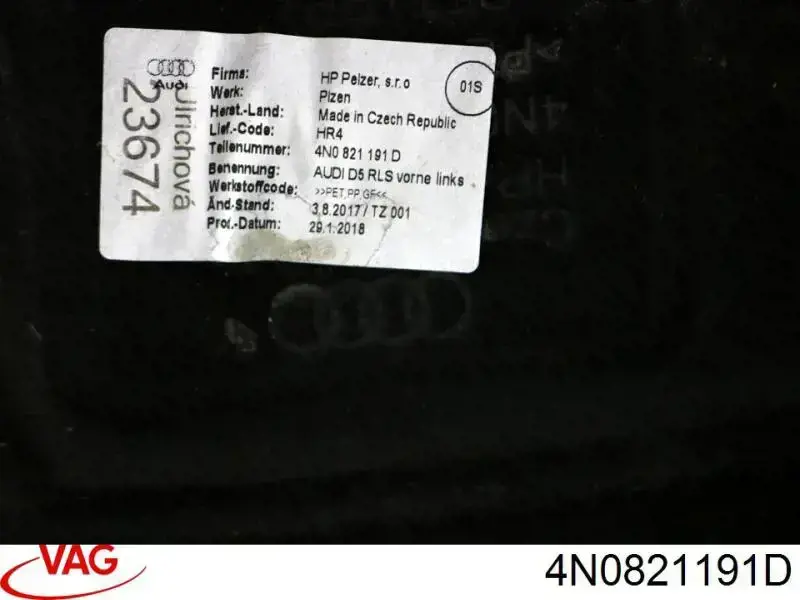 Купить 4N0821191D VAG Подкрылок передний левый
