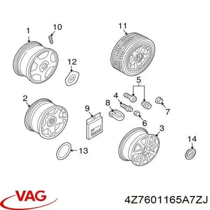 Колпак колесного диска VAG 4Z7601165A7ZJ цена, от 130.22 USD