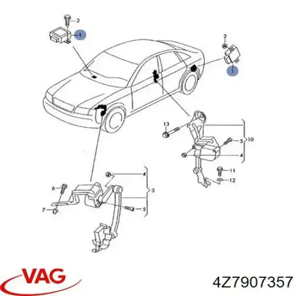 Модуль управления (ЭБУ) светом фар 4Z7907357 VAG