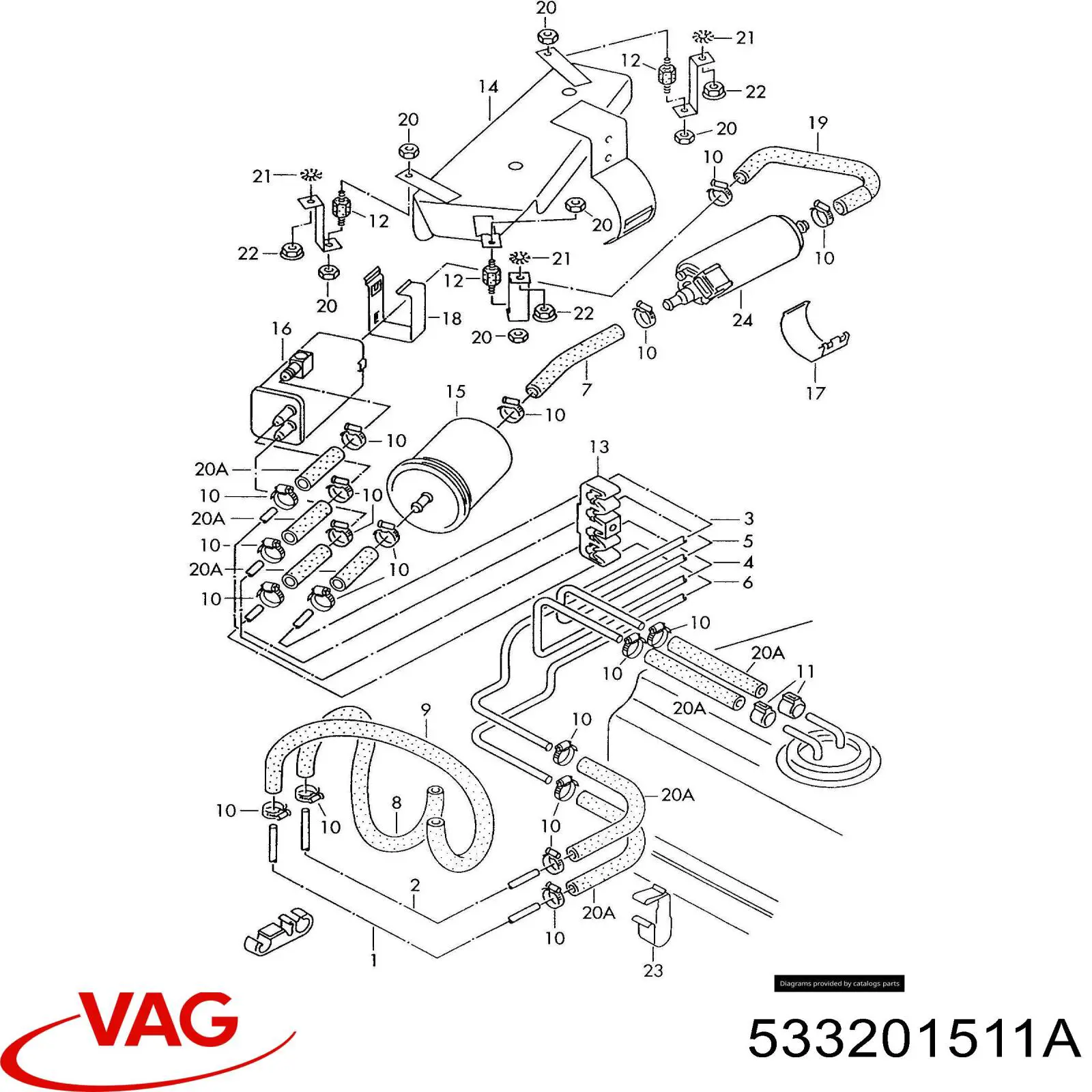 Фильтр тонкой очистки топлива VAG 533201511A цена, от 262.48 USD