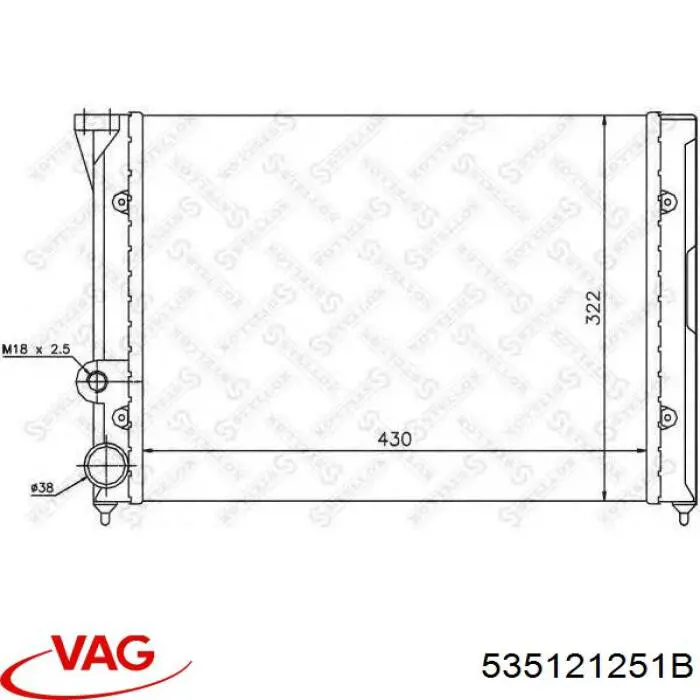 Радиатор охлаждения двигателя VAG 535121251B цена, от 68.29 USD