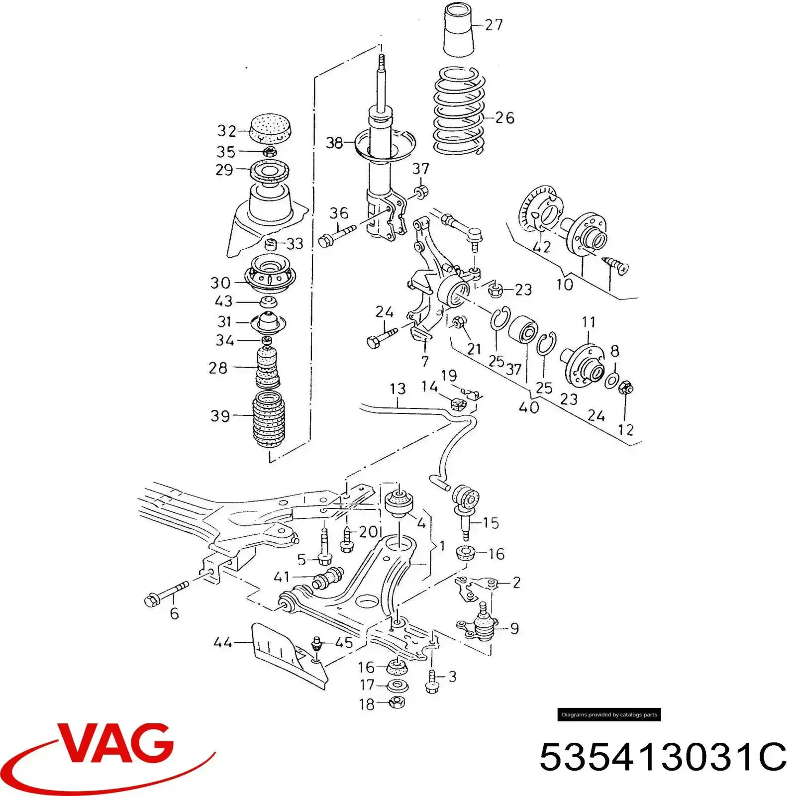Амортизатор передний 535413031C VAG
