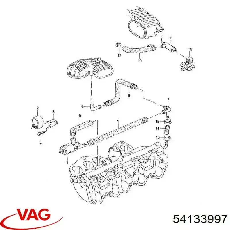 54133997 VAG cano derivado de ventilação de cárter (de separador de óleo)