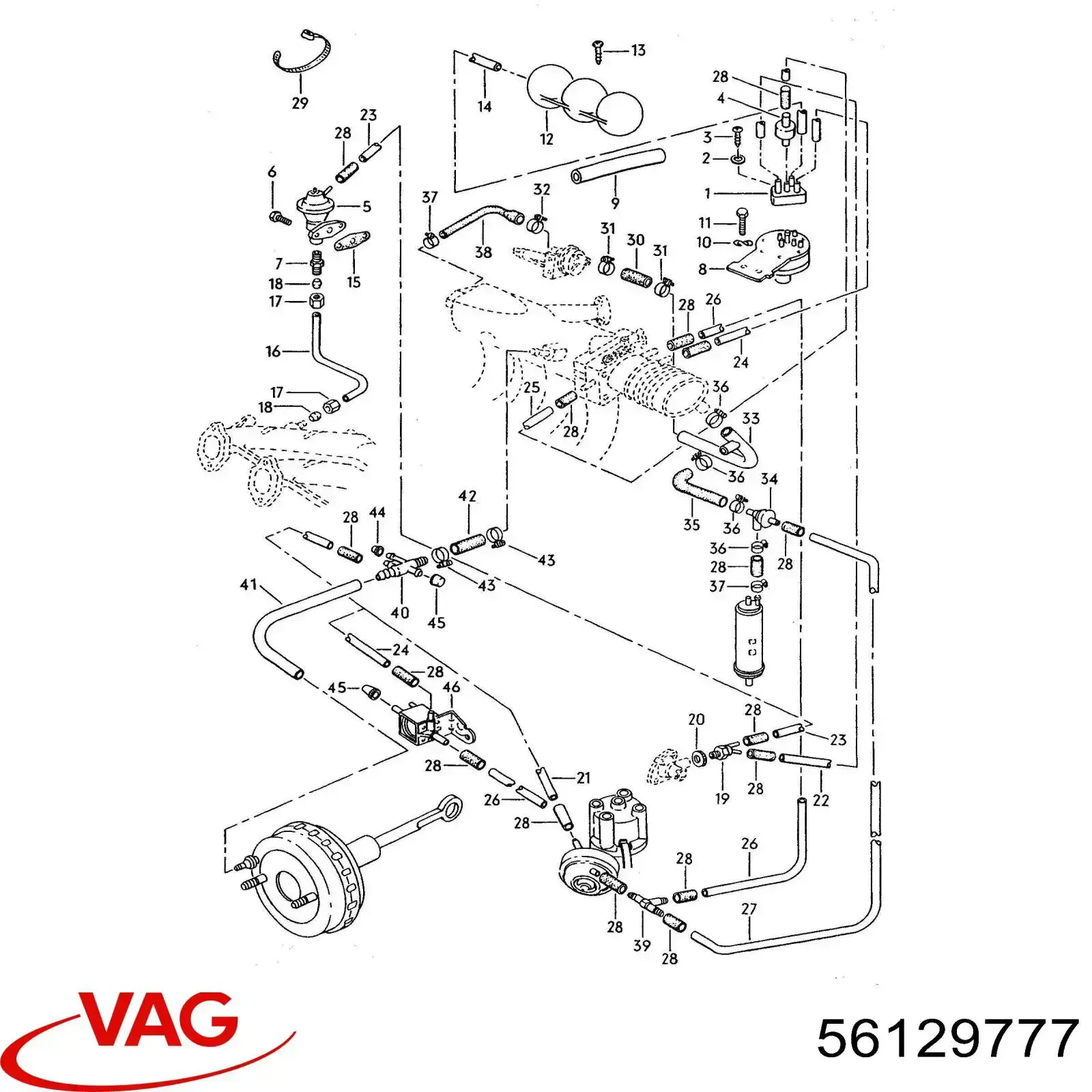 Трубопроводы усилителя вакуумного VAG 56129777 цена, от 5.72 USD