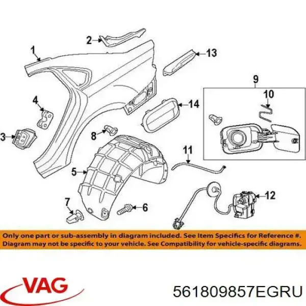 561809857EGRU VAG alcapão do tanque de combustível