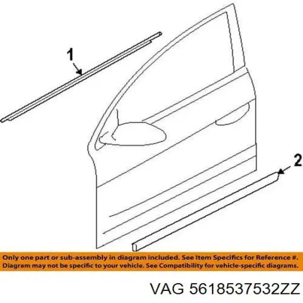 Накладка задней левой двери, нижняя VAG 5618537532ZZ цена, от 42.86 USD