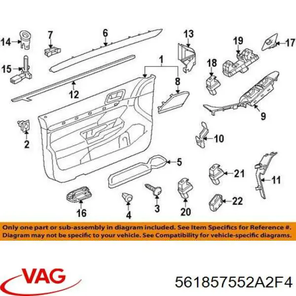 Козырек солнцезащитный автомобиля VAG 561857552A2F4 цена, от 9.33 USD