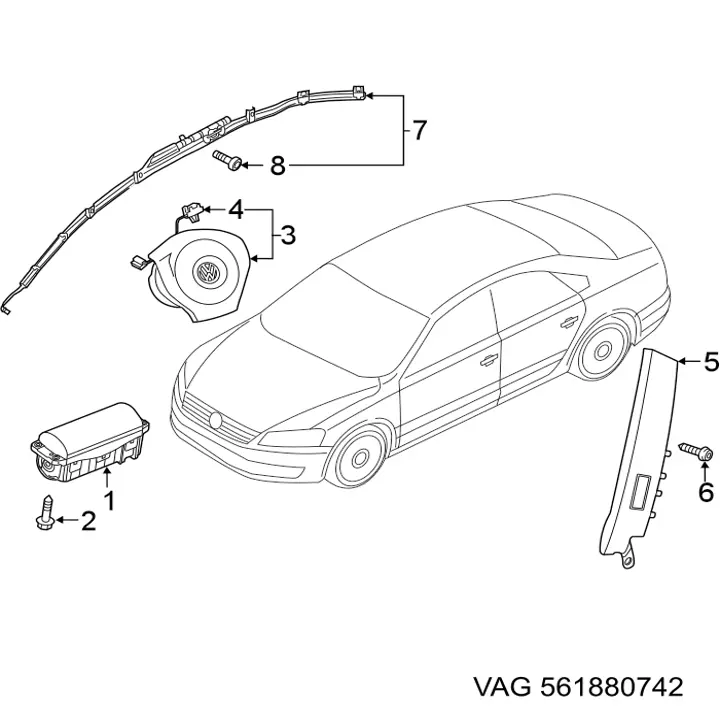  Шторка боковая, правая VOLKSWAGEN Passat 