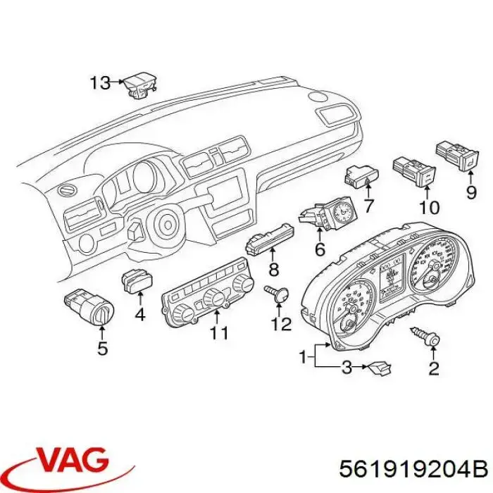 Часы VAG 561919204B цена, от 5.19 USD