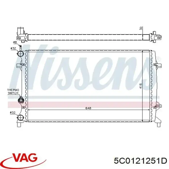 Купить 5C0121251D VAG Радиатор водяной
