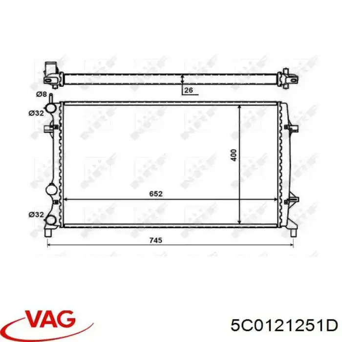 5C0121251D VAG Радиатор основной
