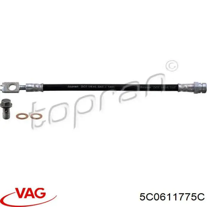 Шланг тормозной задний, левый VAG 5C0611775C цена, от 11.32 USD