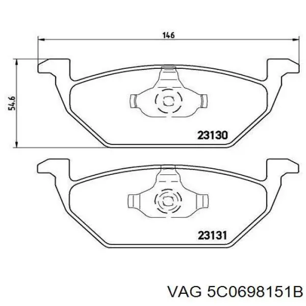 Колодки VAG 5C0698151B цена, от 38.39 USD