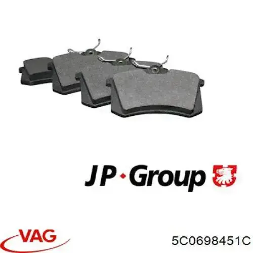 Задние тормозные колодки 5C0698451C VAG