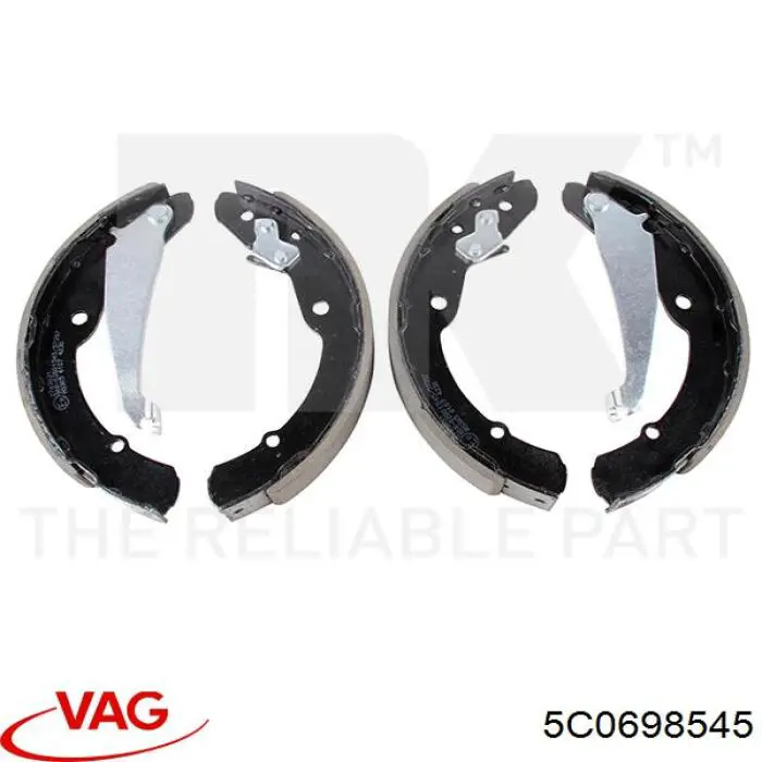 Задние барабанные колодки 5C0698545 VAG