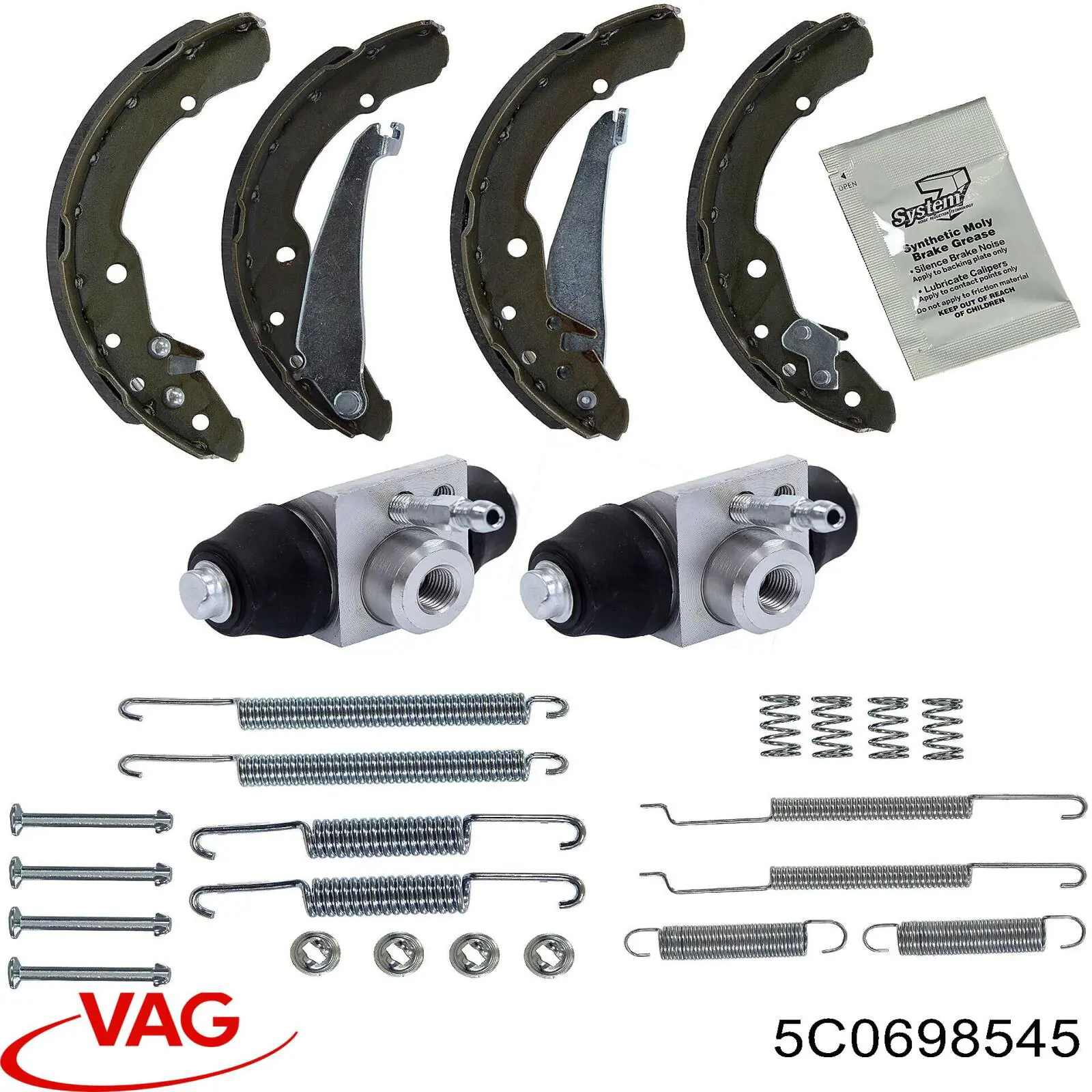 5C0698545 VAG Барабанные тормозные колодки