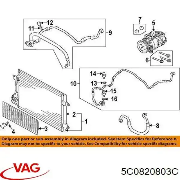 Компрессор кондиционера 5C0820803C VAG