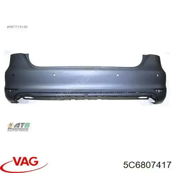 Задний бампер 5C6807417GRU VAG