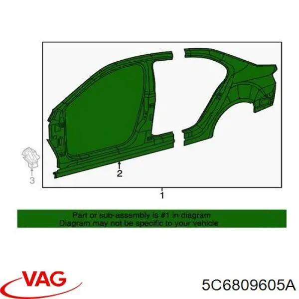 5C6809605 VAG боковина кузова левая