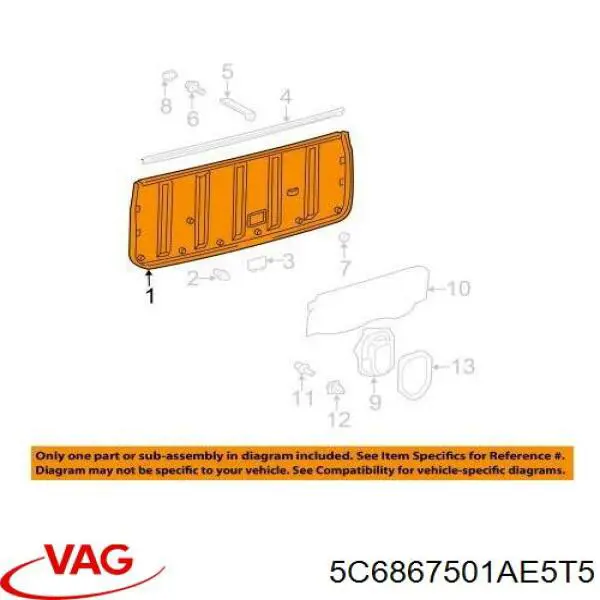 Купить 5C6867501AE5T5 VAG Обивка крыши (потолок)