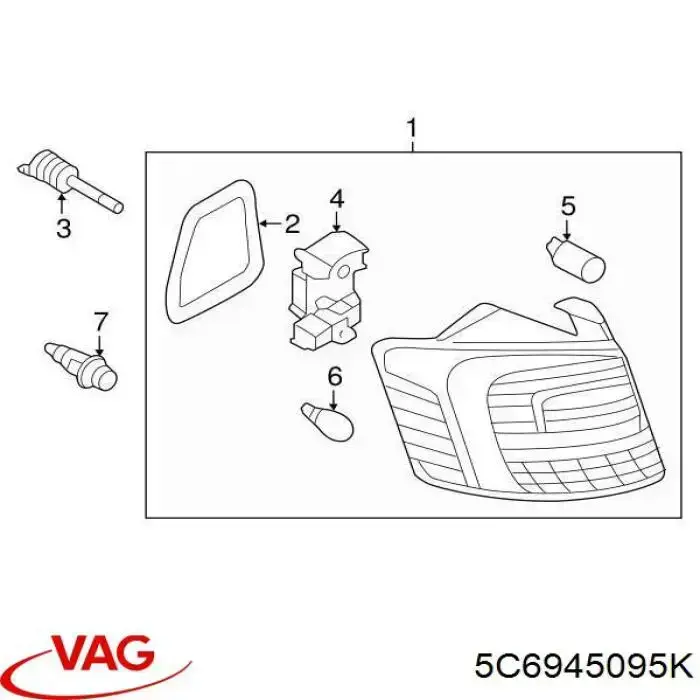 5C6945095K VAG Фонарь задний