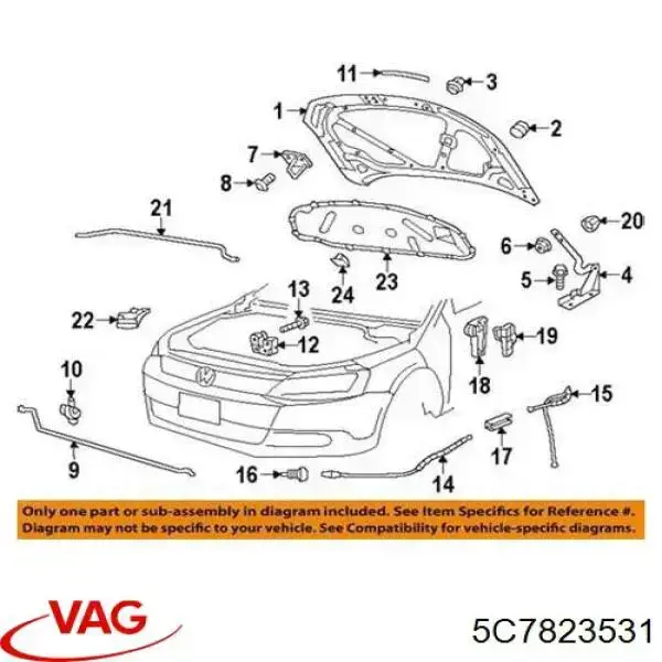  Трос открывания капота Volkswagen Jetta 4