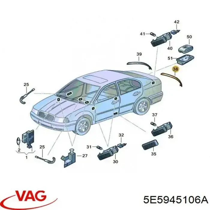 Правый катафот заднего бампера 30945066 AND
