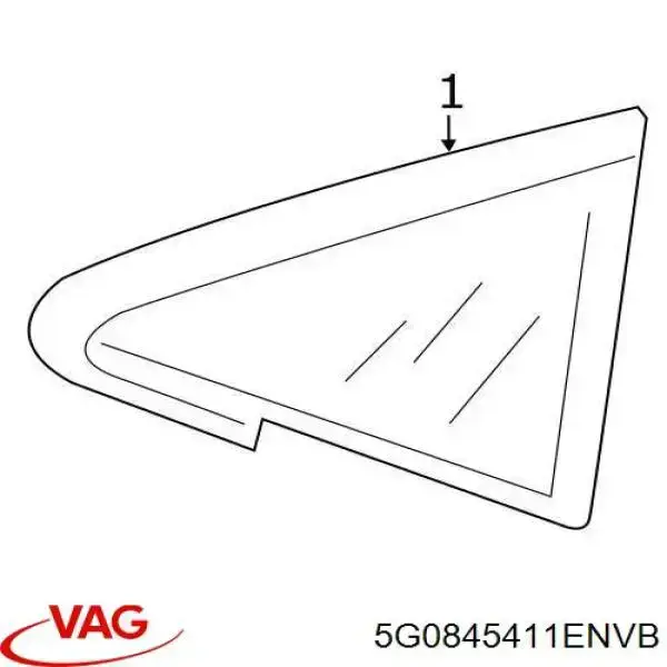 5G0845411ENVB VAG Стекло окна двери водителя неподвижное