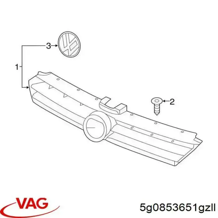 Решетка радиатора VAG 5G0853651GZLL