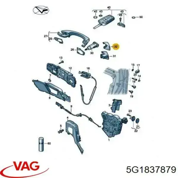 3837052 Autotechteile Крышка ручки наружной двери задней правой