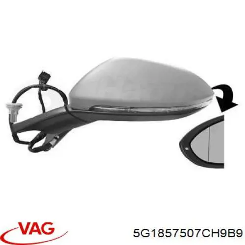 Корпус зеркала заднего вида левого (внутрення часть) VAG 5G1857507CH9B9 цена, от 29.07 USD