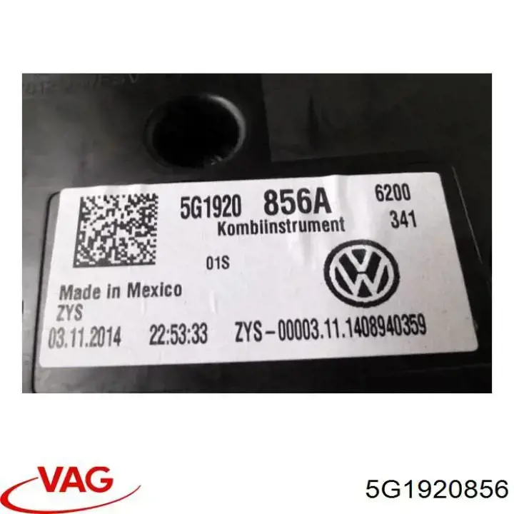 Приборная доска (щиток приборов) VAG 5G1920856 цена, от 135.16 USD