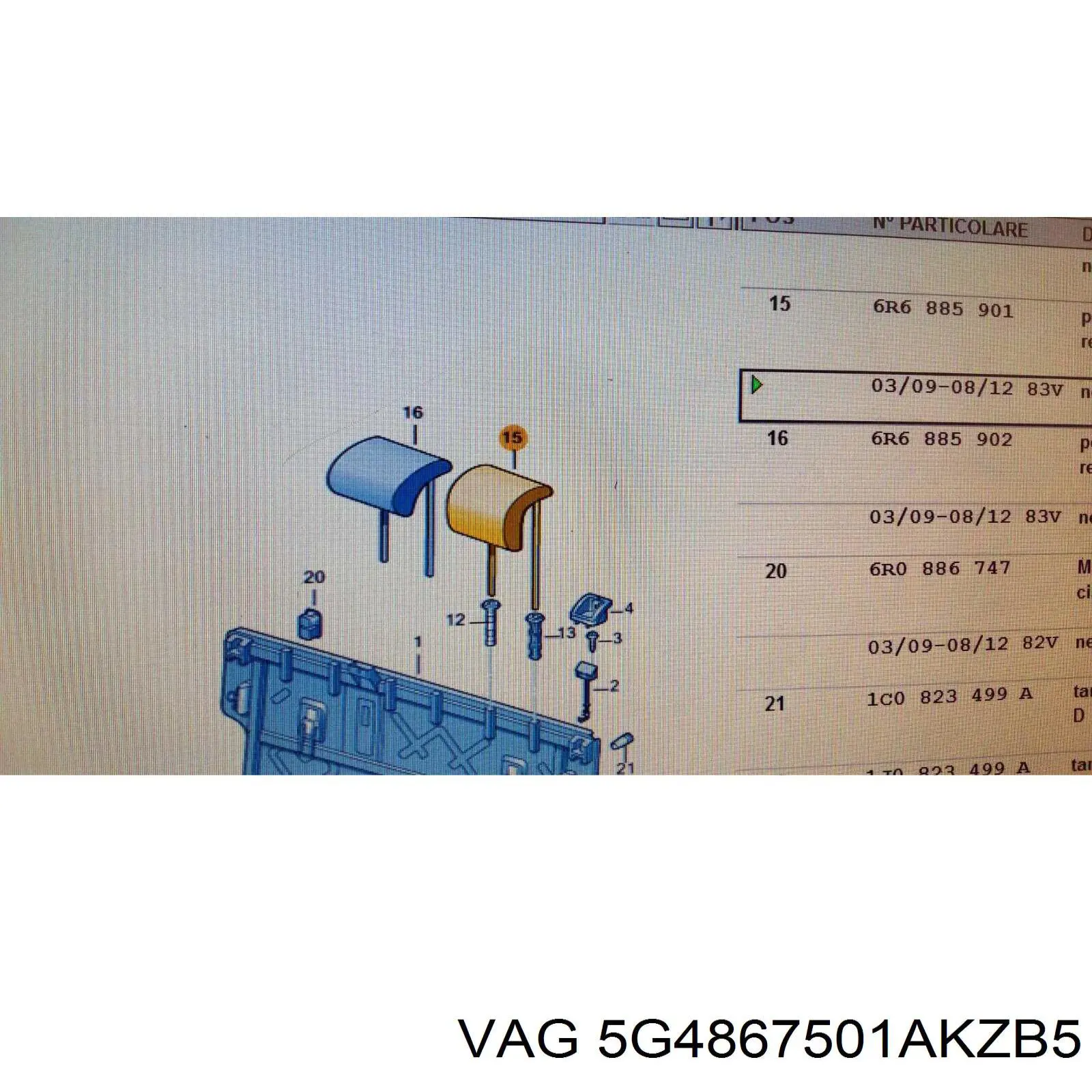Облицовка потолка VAG 5G4867501AKZB5 цена, от 465.82 USD