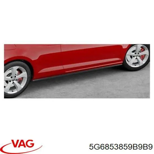 Накладка (молдинг) порога наружная левая на Volkswagen GOLF VII 