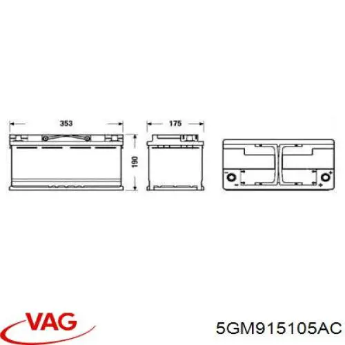 5GM915105AC VAG Аккумуляторная батарея