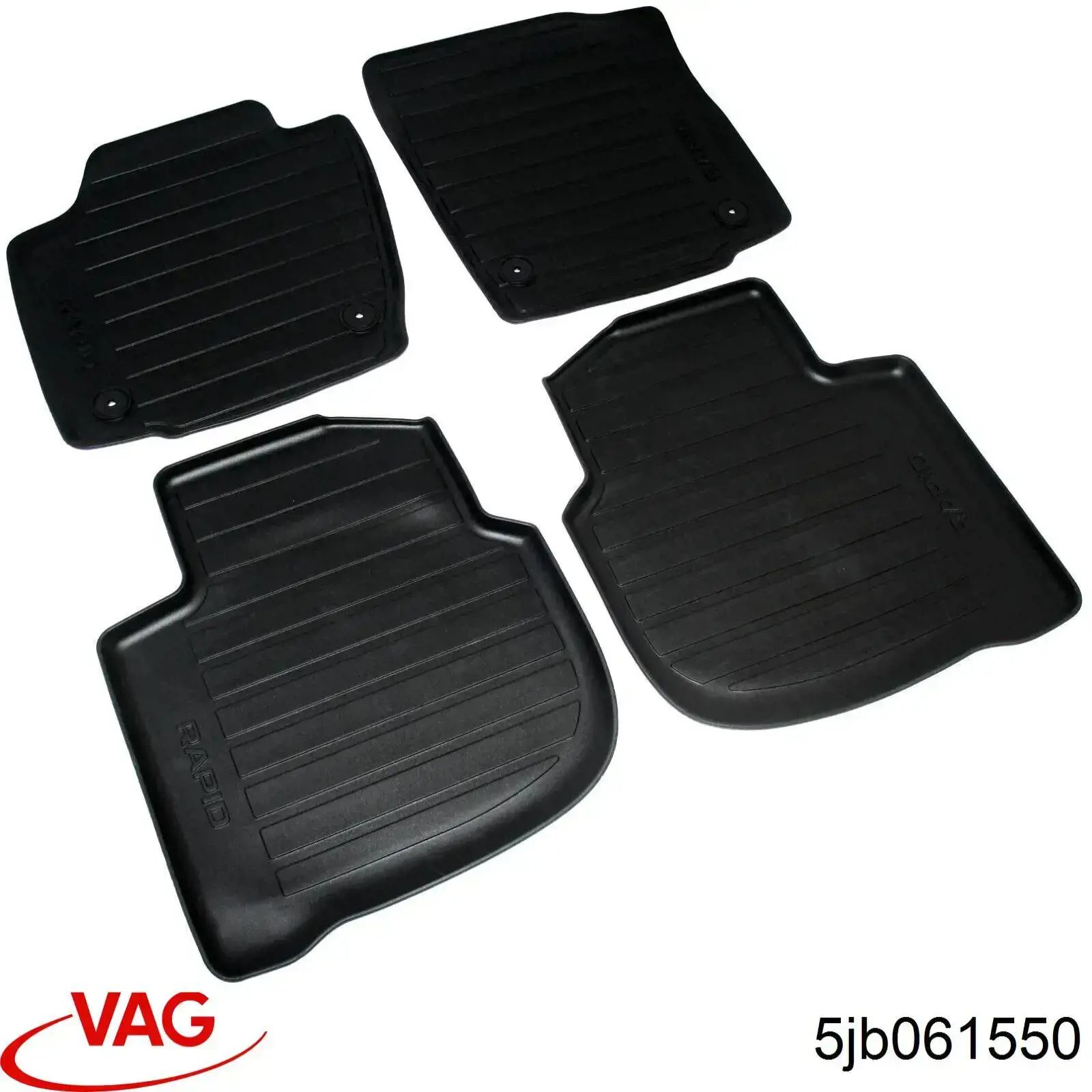 Коврики передние + задние, комплект VAG 5JB061550