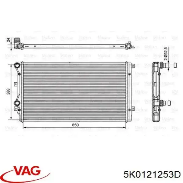 5K0121253D VAG радиатор