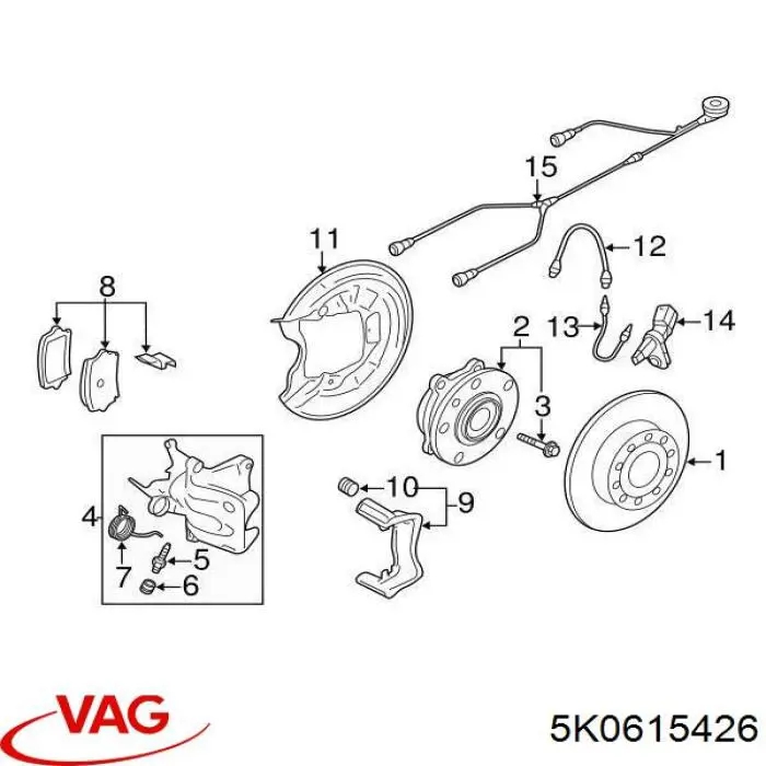 Купить 3L615009 AND Скоба заднего суппорта