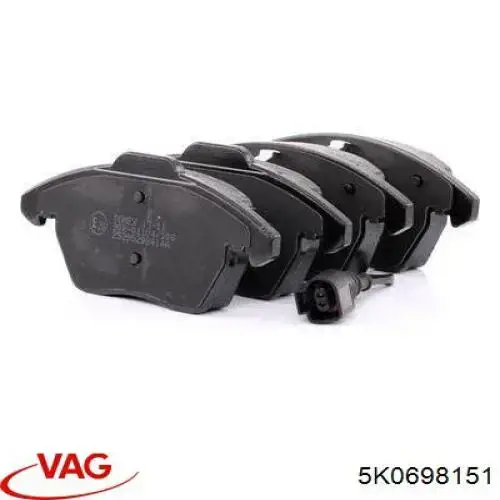 Sapatas do freio dianteiras de disco 5K0698151 VAG